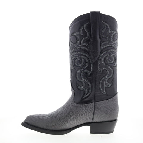 Los Altos J-Toe Shark 990909 Mens Gray Wide Leather Cowboy Western Boots