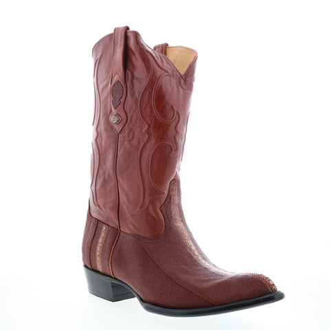 Los Altos J-Toe Stingray Rowstone Mens Brown Wide Cowboy Western Boots