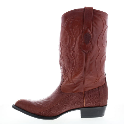 Los Altos J-Toe Stingray Rowstone Mens Brown Wide Cowboy Western Boots