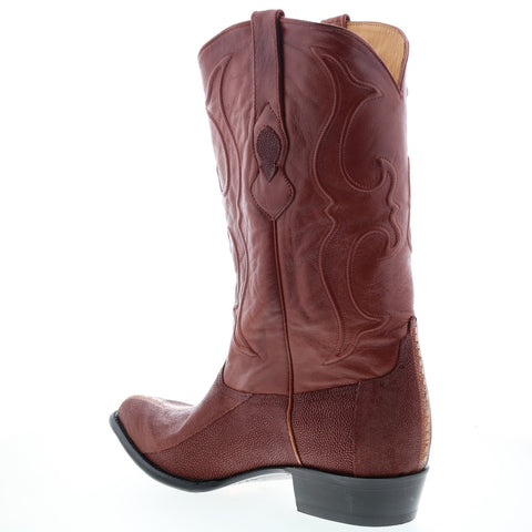 Los Altos J-Toe Stingray Rowstone Mens Brown Wide Cowboy Western Boots