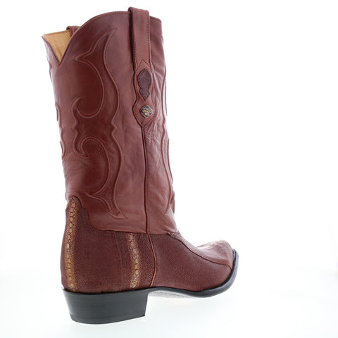 Los Altos J-Toe Stingray Rowstone Mens Brown Wide Cowboy Western Boots