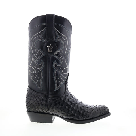 Los Altos J-Toe Vergel Teju Lizard Mens Black Wide Cowboy Western Boots