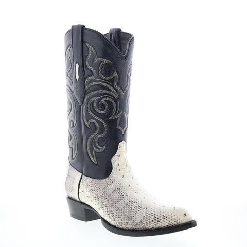 Los Altos J-Toe Water Snake 996749 Mens Beige Wide Cowboy Western Boots