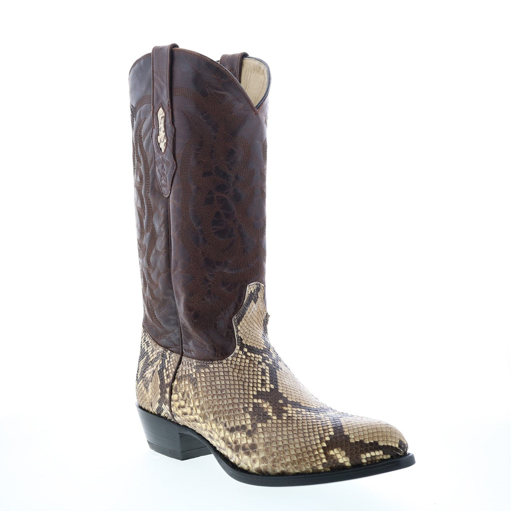 Los Altos J-Toe Python 999849 Mens Brown Wide Leather Cowboy Western B ...