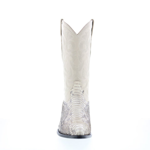 Los Altos J-Toe Python 99H5749 Mens Beige Wide Leather Cowboy Western Boots