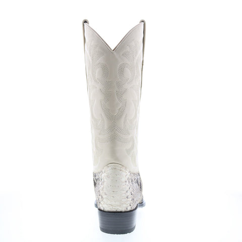 Los Altos J-Toe Python 99H5749 Mens Beige Wide Leather Cowboy Western Boots