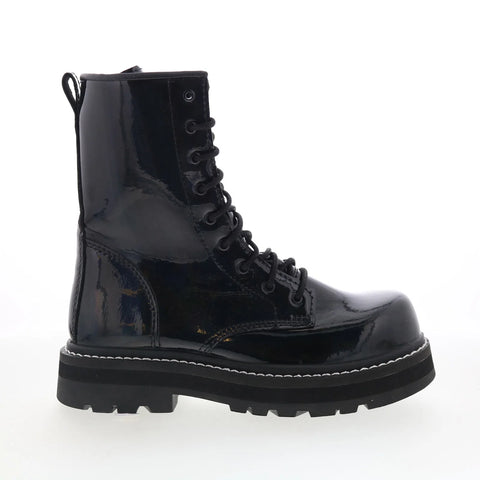 Avenger Fortune CN A704 Womens Black Leather Lace Up Ankle & Booties Boots