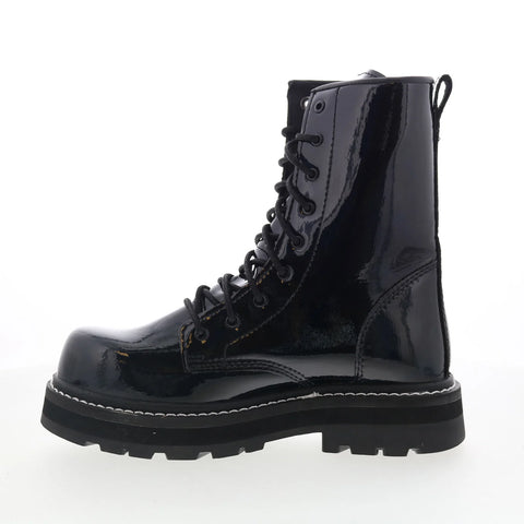 Avenger Fortune CN A704 Womens Black Leather Lace Up Ankle & Booties Boots
