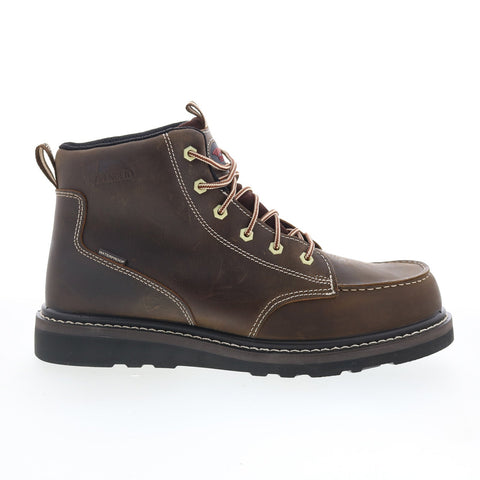 Avenger Wedge Soft Toe A7607 Mens Brown Leather Lace Up Work & Safety Boots