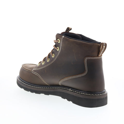 Avenger Wedge Soft Toe A7607 Mens Brown Leather Lace Up Work & Safety Boots
