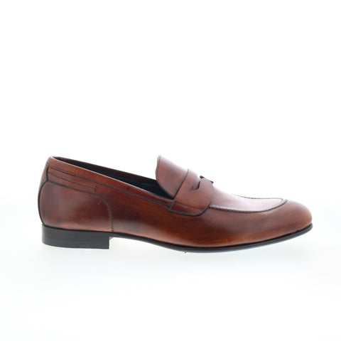 Di Bianco Agata Mens Brown Leather Slip On Loafers & Slip Ons Penny Shoes