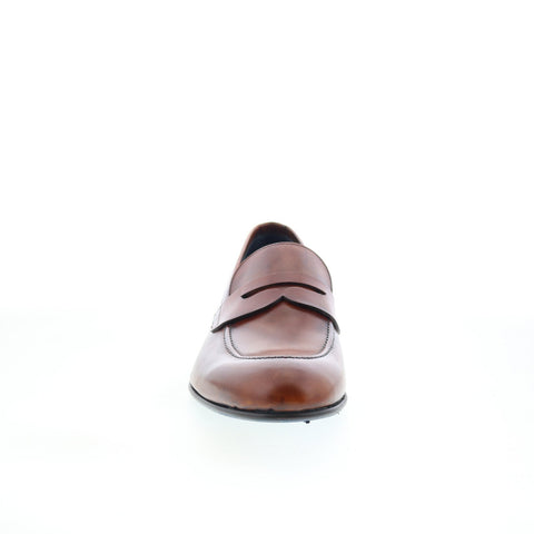 Di Bianco Agata Mens Brown Leather Slip On Loafers & Slip Ons Penny Shoes