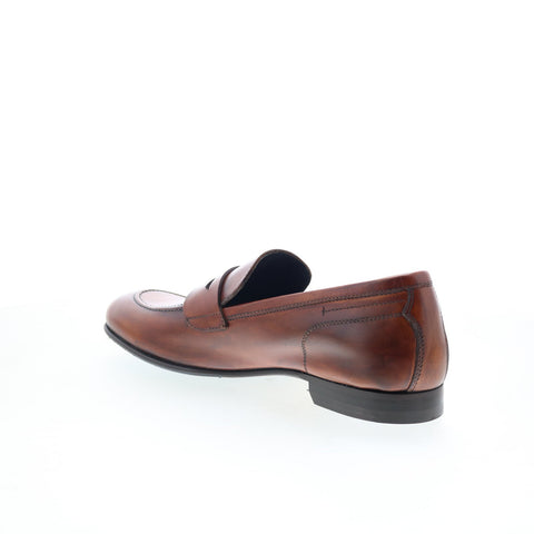 Di Bianco Agata Mens Brown Leather Slip On Loafers & Slip Ons Penny Shoes