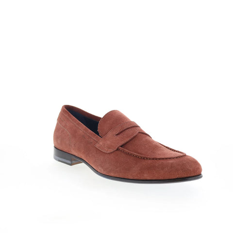 Di Bianco Agata Mens Brown Suede Slip On Loafers & Slip Ons Penny Shoes
