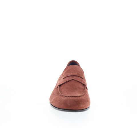 Di Bianco Agata Mens Brown Suede Slip On Loafers & Slip Ons Penny Shoes