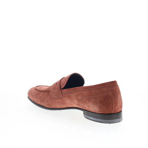 Di Bianco Agata Mens Brown Suede Slip On Loafers & Slip Ons Penny Shoes