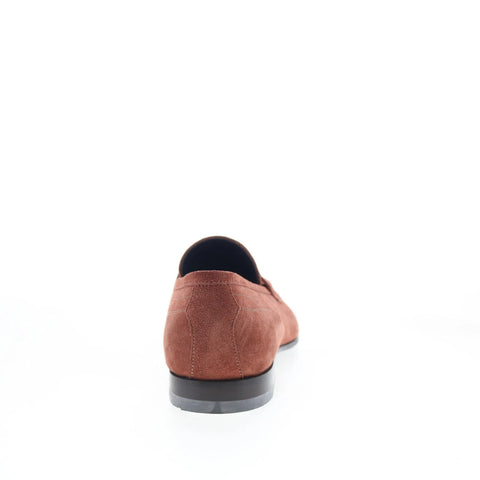 Di Bianco Agata Mens Brown Suede Slip On Loafers & Slip Ons Penny Shoes