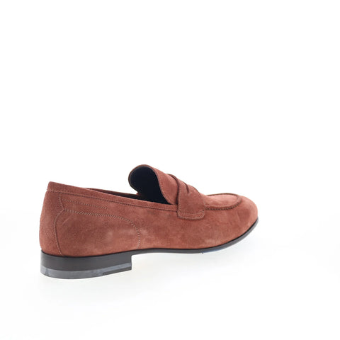 Di Bianco Agata Mens Brown Suede Slip On Loafers & Slip Ons Penny Shoes