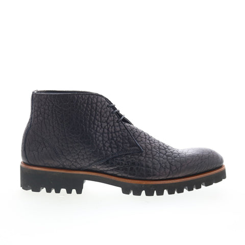 Di Bianco Alba Mens Black Leather Lace Up Chukkas Boots