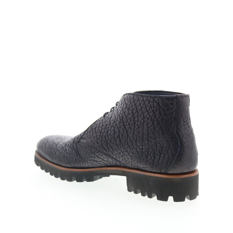 Di Bianco Alba Mens Black Leather Lace Up Chukkas Boots