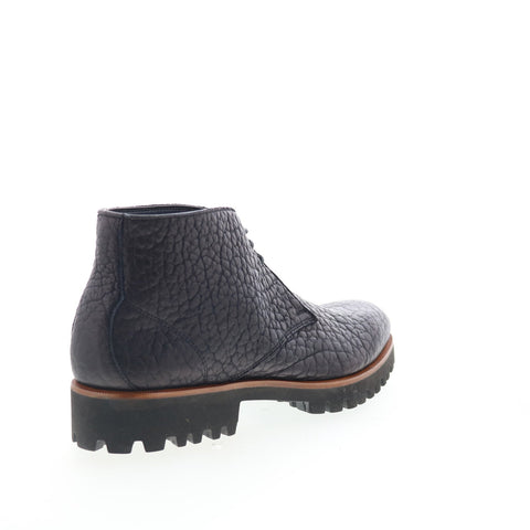 Di Bianco Alba Mens Black Leather Lace Up Chukkas Boots