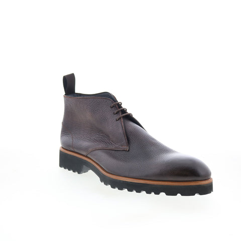 Di Bianco Alba Mens Brown Leather Lace Up Chukkas Boots