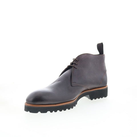 Di Bianco Alba Mens Brown Leather Lace Up Chukkas Boots
