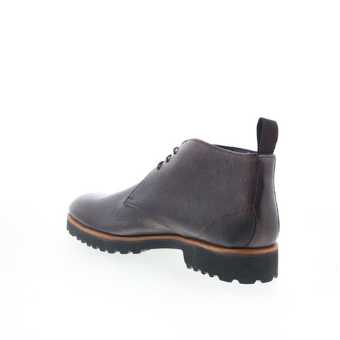 Di Bianco Alba Mens Brown Leather Lace Up Chukkas Boots