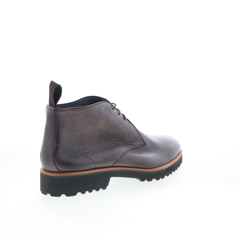 Di Bianco Alba Mens Brown Leather Lace Up Chukkas Boots