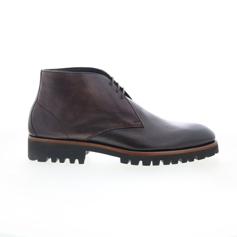 Di Bianco Alba Mens Brown Leather Lace Up Chukkas Boots