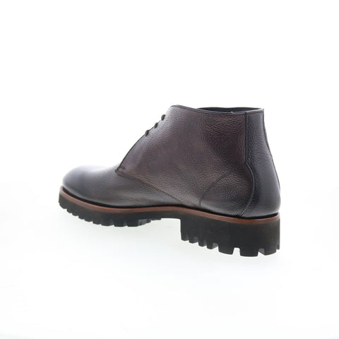Di Bianco Alba Mens Brown Leather Lace Up Chukkas Boots