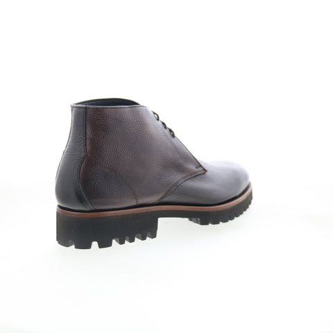 Di Bianco Alba Mens Brown Leather Lace Up Chukkas Boots