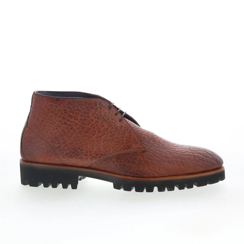 Di Bianco Alba Mens Brown Leather Lace Up Chukkas Boots