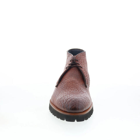 Di Bianco Alba Mens Brown Leather Lace Up Chukkas Boots