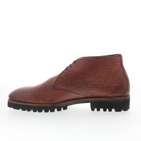 Di Bianco Alba Mens Brown Leather Lace Up Chukkas Boots