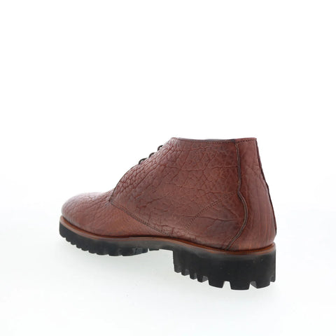 Di Bianco Alba Mens Brown Leather Lace Up Chukkas Boots