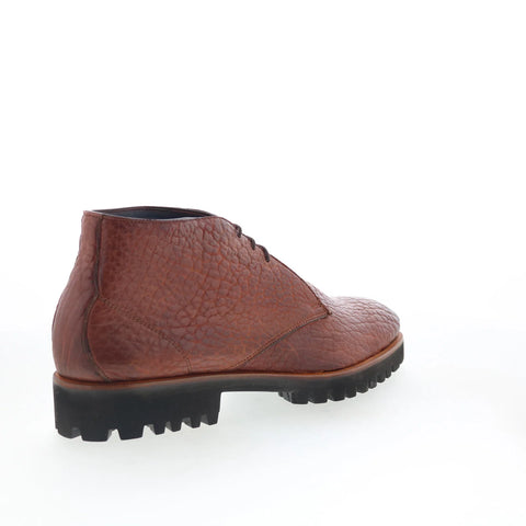 Di Bianco Alba Mens Brown Leather Lace Up Chukkas Boots