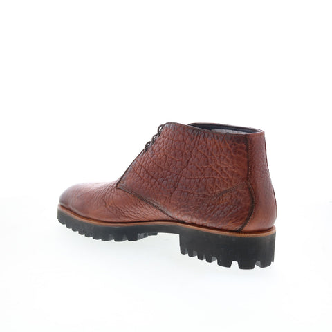 Di Bianco Alba Mens Brown Leather Lace Up Chukkas Boots