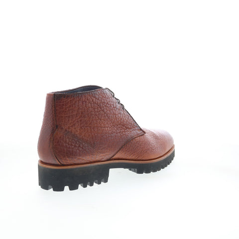 Di Bianco Alba Mens Brown Leather Lace Up Chukkas Boots