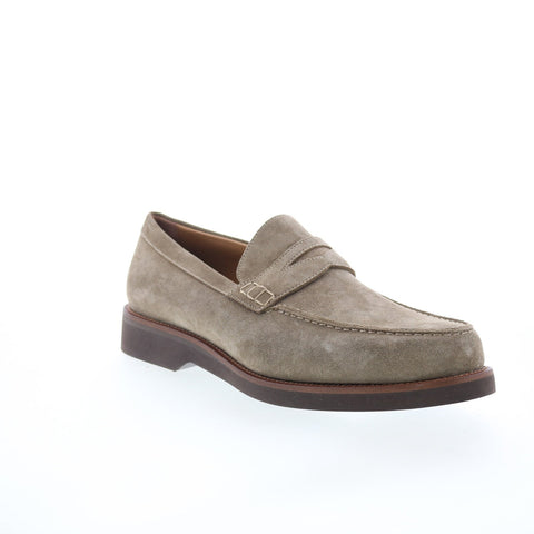 Pastori by Di Bianco Alexander Mens Gray Suede Loafers & Slip Ons Penny Shoes