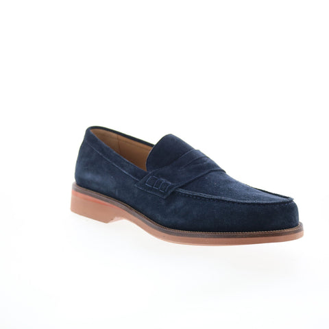 Pastori by Di Bianco Alexandor Mens Blue Suede Loafers & Slip Ons Penny Shoes