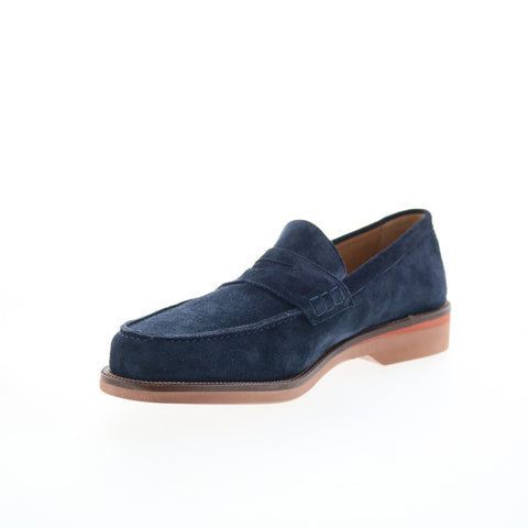 Pastori by Di Bianco Alexandor Mens Blue Suede Loafers & Slip Ons Penny Shoes