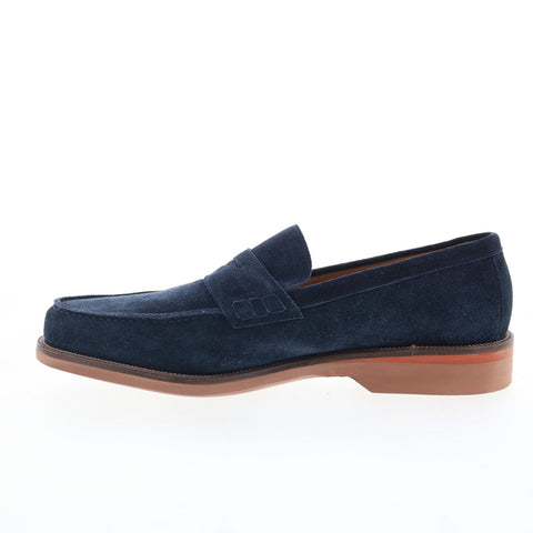 Pastori by Di Bianco Alexandor Mens Blue Suede Loafers & Slip Ons Penny Shoes