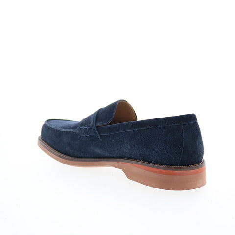 Pastori by Di Bianco Alexandor Mens Blue Suede Loafers & Slip Ons Penny Shoes