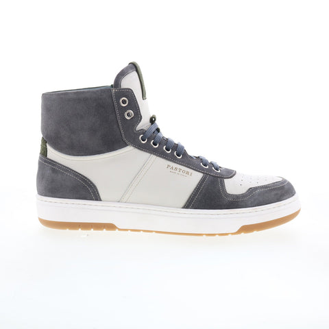 Pastori by Di Bianco Alexios Mens White Suede Lace Up Lifestyle Sneakers Shoes