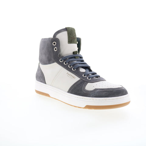 Pastori by Di Bianco Alexios Mens White Suede Lace Up Lifestyle Sneakers Shoes