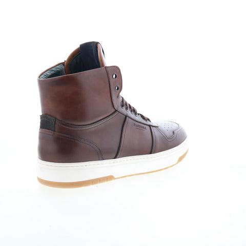 Di Bianco Alexios Mens Brown Leather Lace Up Lifestyle Sneakers Shoes