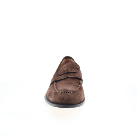 Di Bianco Amato Mens Brown Suede Slip On Loafers & Slip Ons Penny Shoes