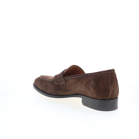 Di Bianco Amato Mens Brown Suede Slip On Loafers & Slip Ons Penny Shoes