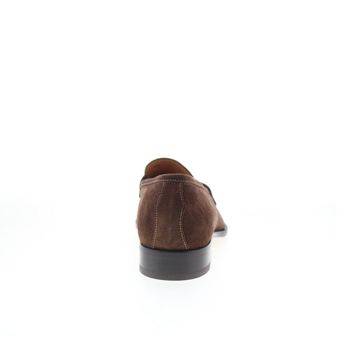 Di Bianco Amato Mens Brown Suede Slip On Loafers & Slip Ons Penny Shoes